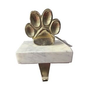Heavy Paw Marble Christmas Holiday Stockings Hanger, Dogs, Puppy, Paws